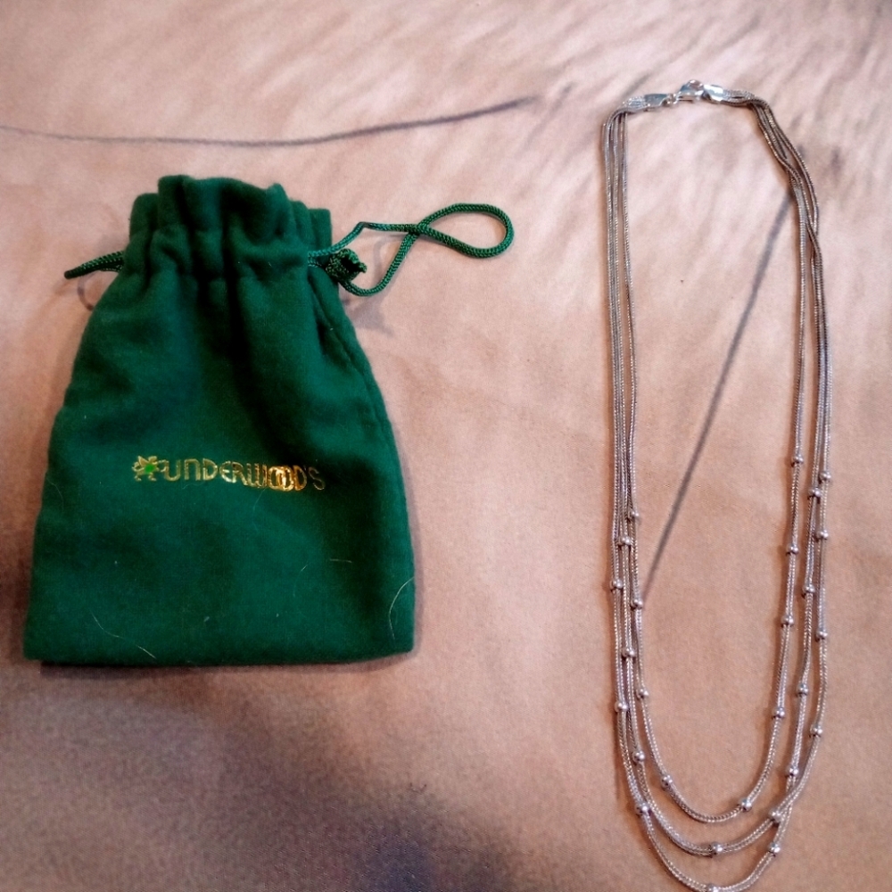 NWOT Silver 3 strand necklace from Italy. - Picture 8 of 12